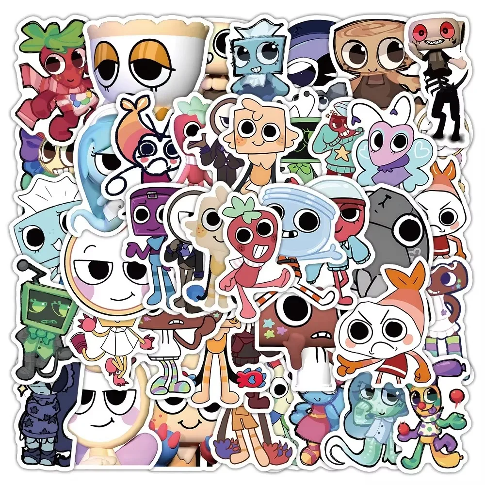 54 قطعة لعبة Dandy World الكتابة على الجدران ملصقات الرسوم المتحركة شخصية الديكور جراب هاتف الكمبيوتر المحمول خوذة لوح التزلج الدراجة