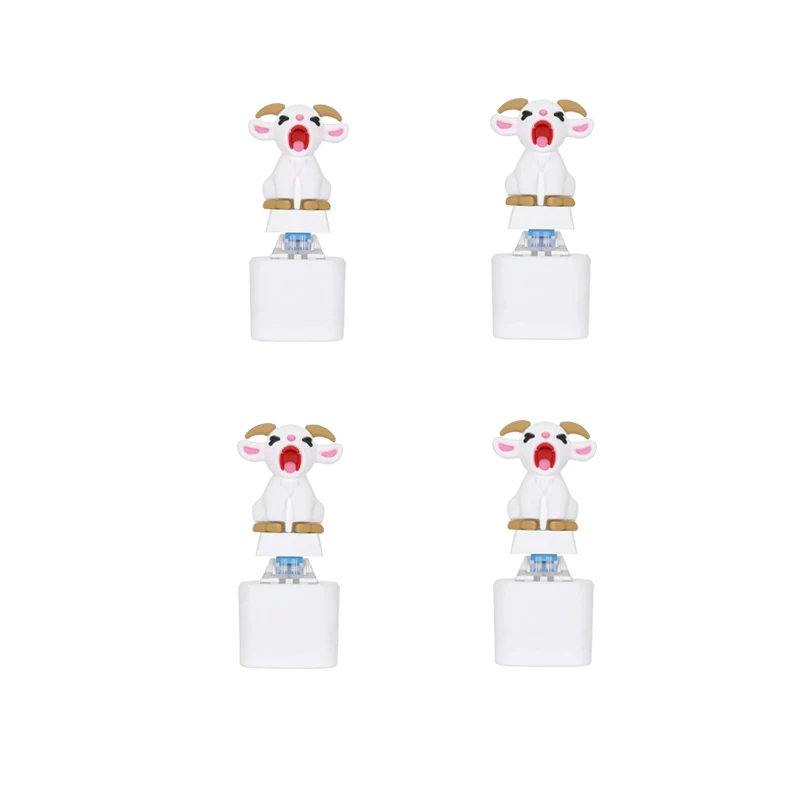 1/12PCSRechargeable Screaming Goat Key Chain Sound-Effect Anti-Stress Fidget Button Portable-Clicky LED-Glowing Mechanical Key C