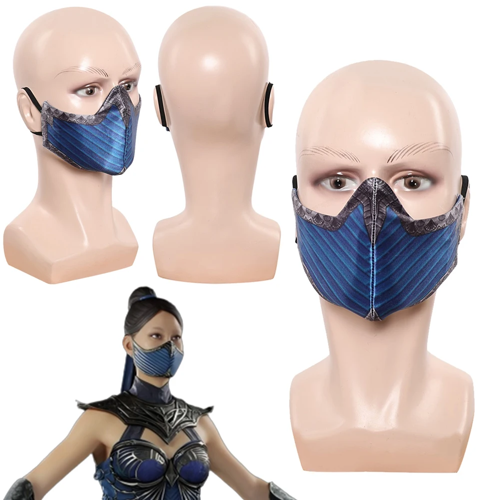 

Mortal Kombat 2 Kitana Mask Cosplay Fantasy Masquerade Game MK2 Costume Disguise Accessories Halloween Women Fantasia Props