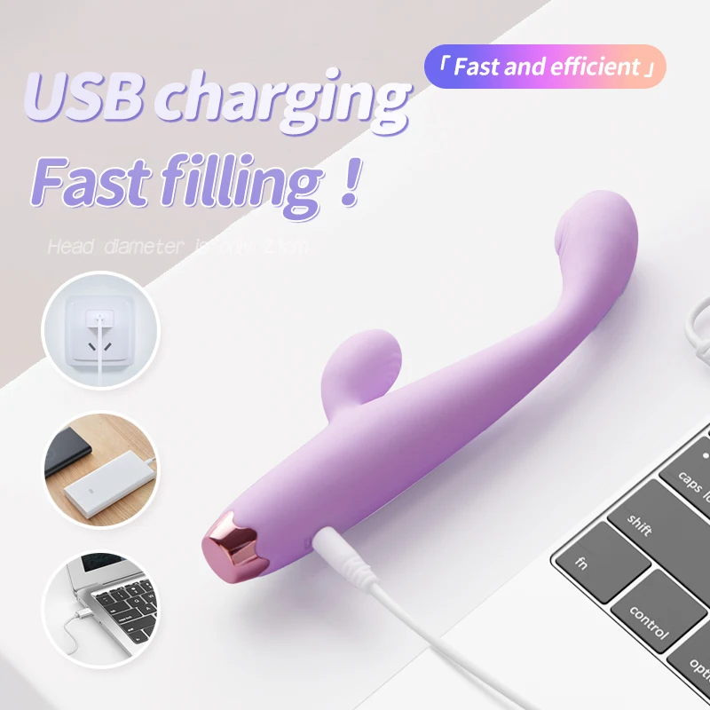 Vibrator For Women 2 In 1 Licking Machine Clitoris Stimulator G-Spot Powerful Vibro Dildo Wand Female Clit Adult Sex Toys