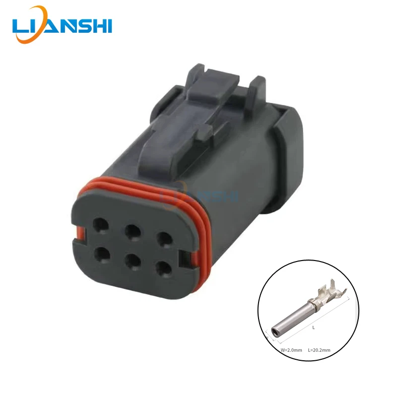 

DT16-6SB-KP01 automotive connector, wiring harness plug, 6P6 hole, black, waterproof and dustproof