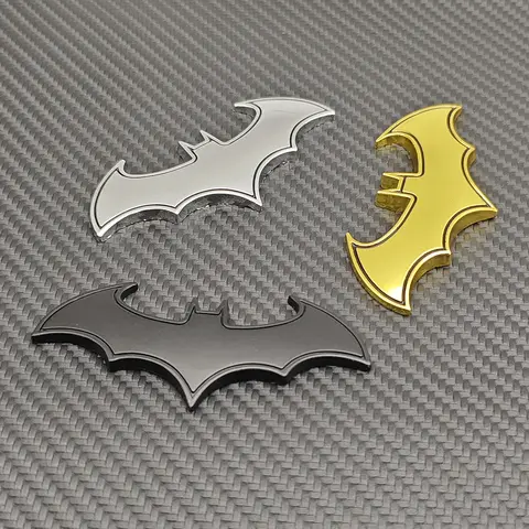 Adesivo per auto in metallo 3D Decalcomania per pipistrello Oro cromato Nero Auto Emblema per veicolo Distintivo per coda Styling fresco Accessori per la decorazione del motociclo