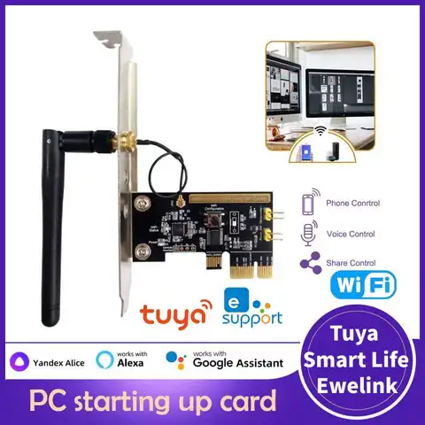 Wifi PC Power Switch Computer Remote Boot Startup Card Telecommuting PICE Work With Alexa Google Alice Ewelink Tuya Smart Life