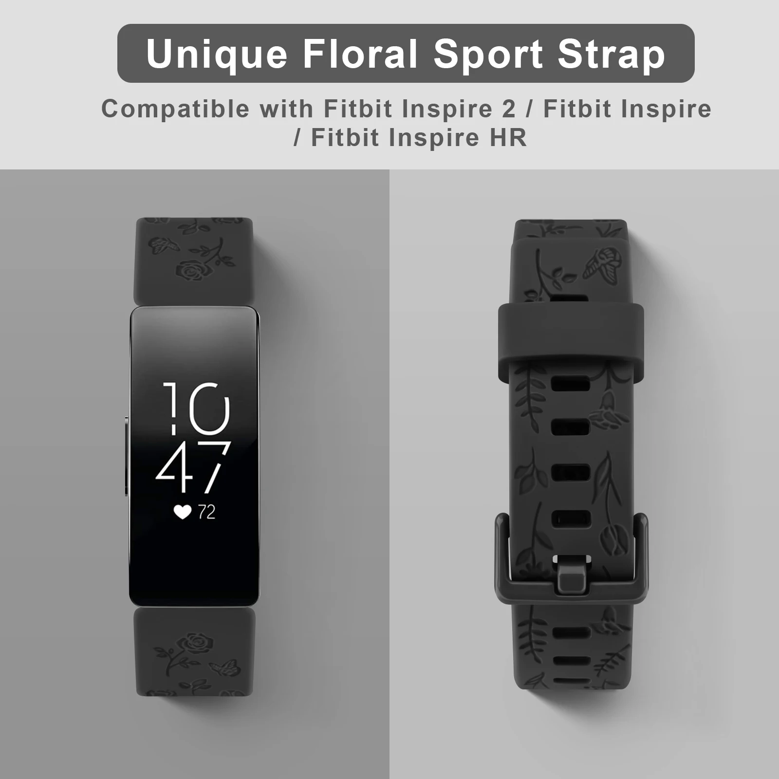 Soft TPU Flower Engraved Watch Strap For Fitbit inspire/inspire 2 Band Sport Wristband For Fitbit Inspire HR Bracelet Correa