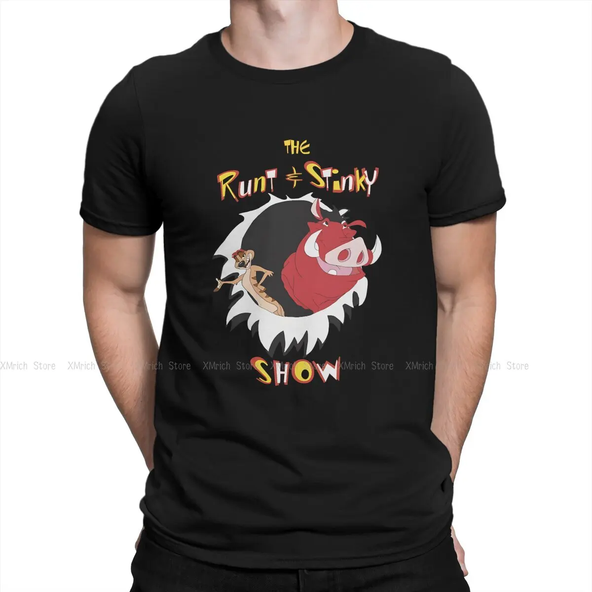 Ren And Stimpy - Lion Men T Shirt  Awesome Tee Shirt Short Sleeve Crew Neck T-Shirt Cotton Summer Tops