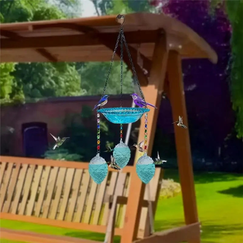 

B45C Hanging Bird Feeder Birdbath For Garden Outdoor Decor Yard Farm Supplies Hummingbird Feeder With S-Shaped Hook