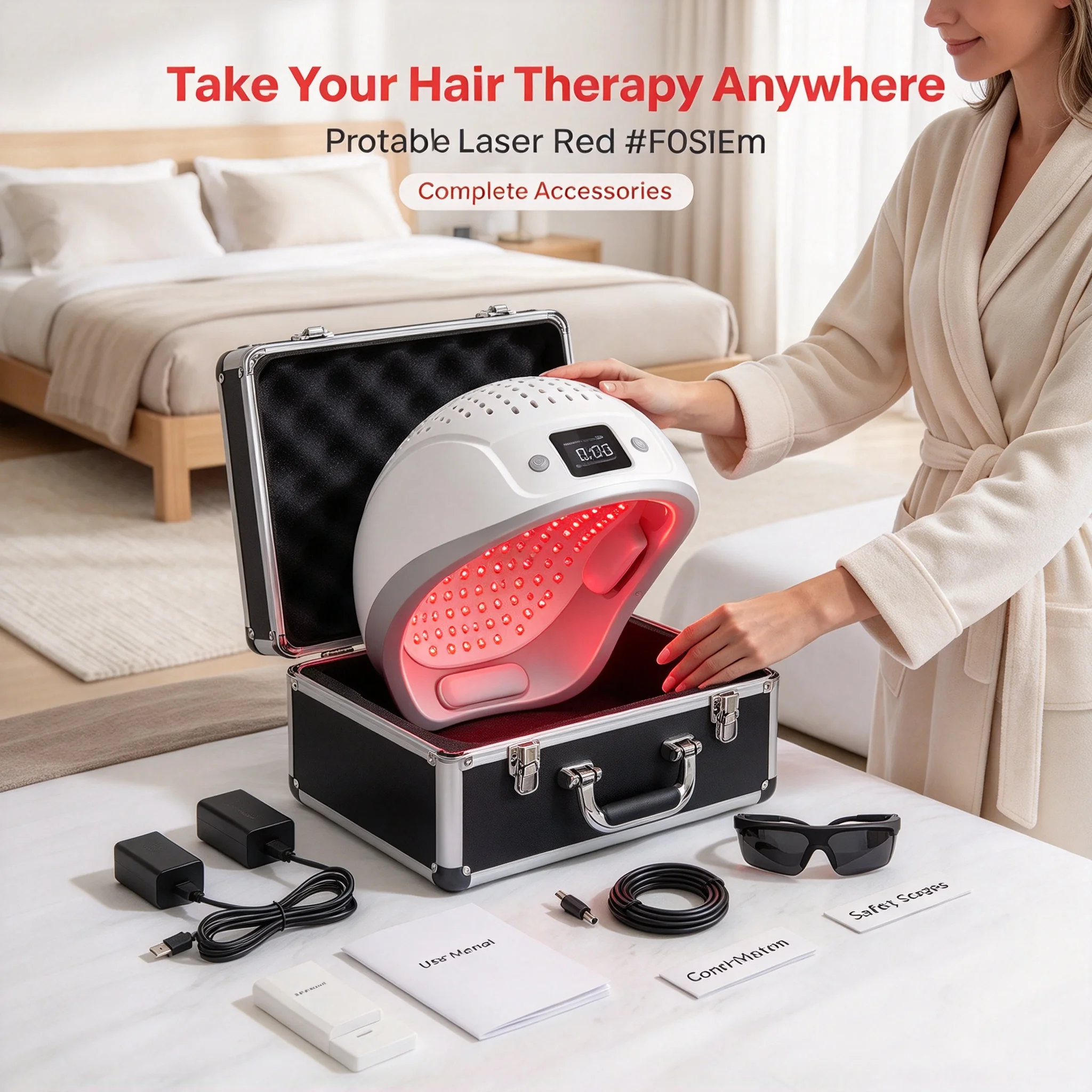 448 Diodes 650nm LLLT Red Light Laser Hair Regrowth Helmet Therapy Hat for Hair Loss Female Thinning Hair Alopecia Areata