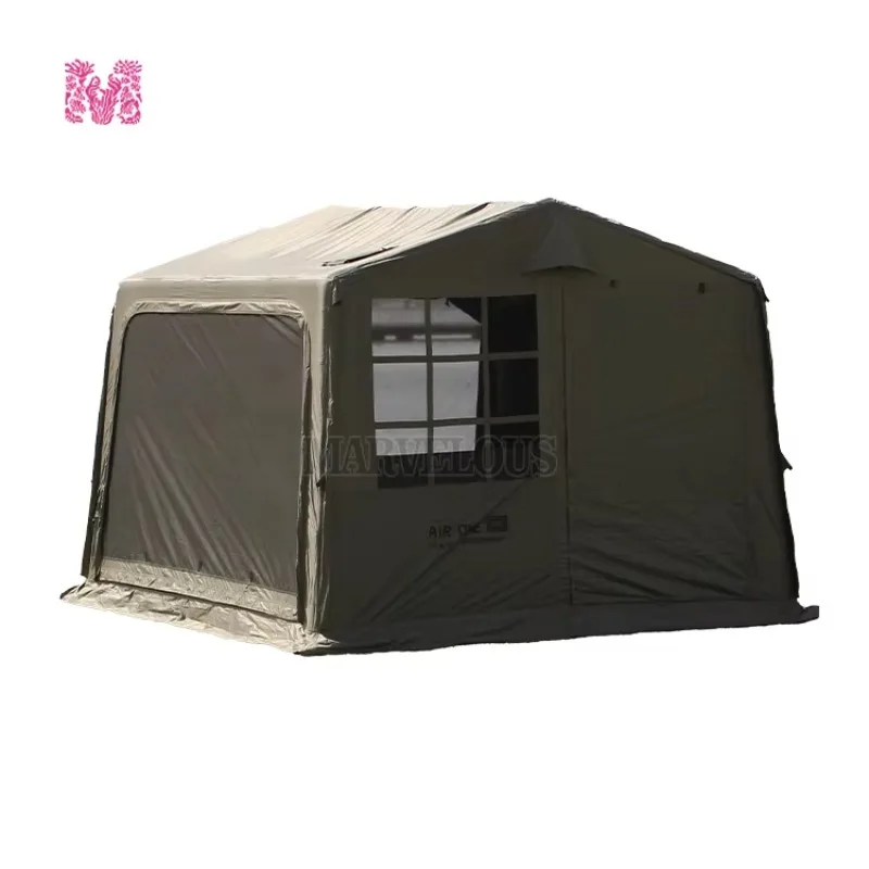 Portable 3-4 People Blow up Oxford Air Tube Tent with Extended Optional Attached Bedroom and Shelter Waterproof for Outdoor Use