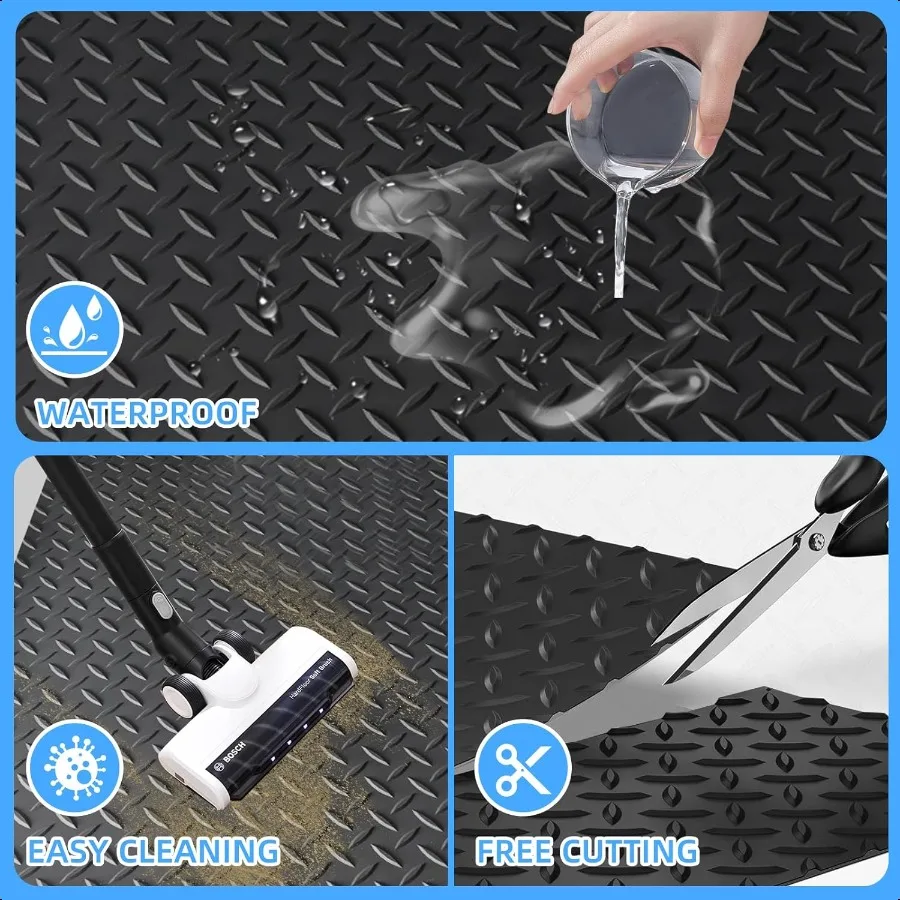 แผ่นยางปูพื้นลาย DiamondPlate ขนาด 21 ฟุต * 16 นิ้ว สำหรับปูพื้นโรงรถ ขนาด 4 * 7 ฟุต ปูพื้นโรงรถ รถบ้าน ด้วยวัสดุ PVC
