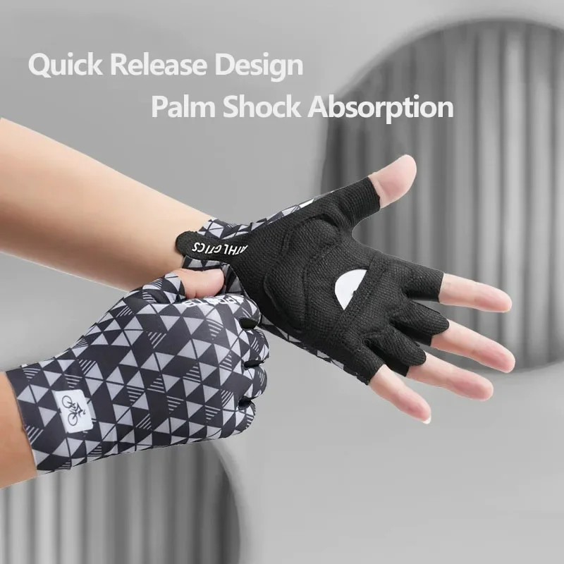 قفازات رجالية قابلة للتنفس ومضادة للانزلاق لركوب الدراجات نصف إصبع للنساء في صالة الألعاب الرياضية قفازات اللياقة البدنية والتدريب واللياقة البدنية #3