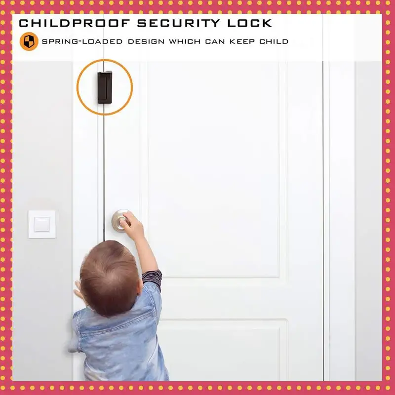 

B74A Door Reinforcement Lock Stop Childproof Construction 3 Inch Stop Childproof Black