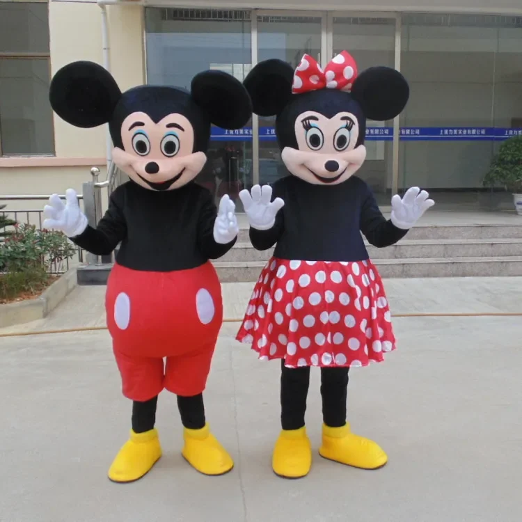 Cosplay Mouse Boy Mickey and Mouse Girl Minnie  Cartoon character costume Mascot Advertising Costume Party Animal carnival toy