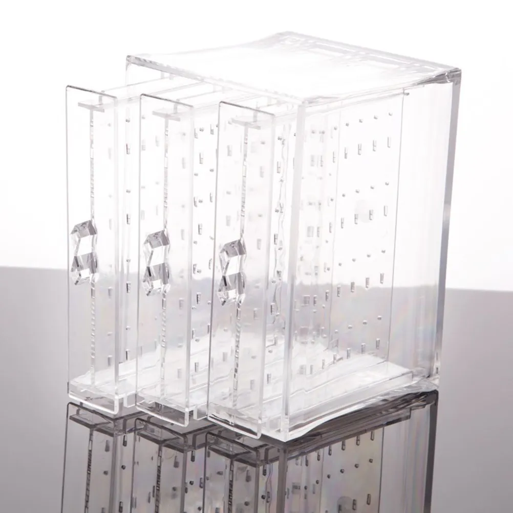 

Органайзер для сережек из акрила с 3 складными секциями, 216 отверстий, подставка для демонстрации украшений на туалетный столик