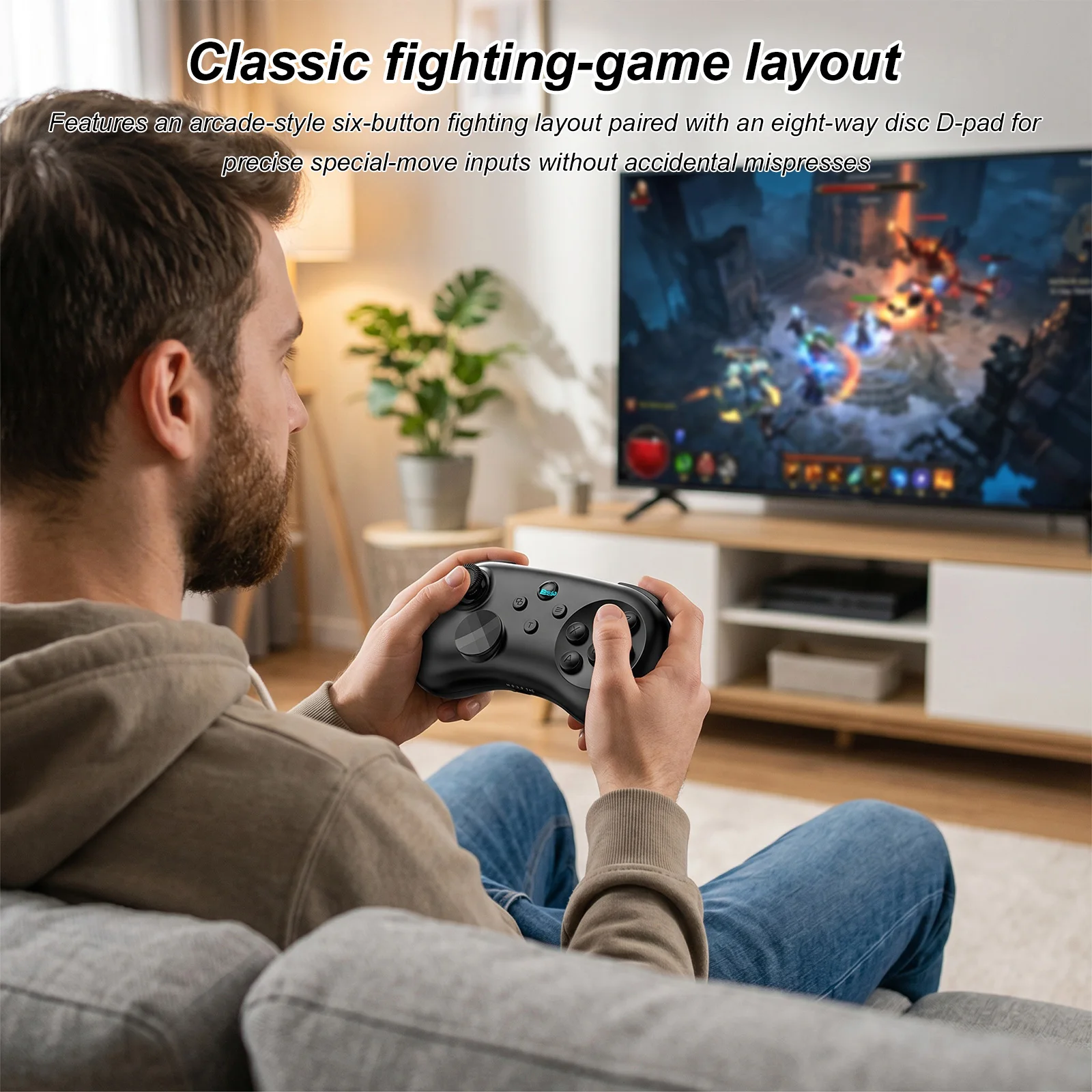 Y04 Wireless BT Gaming Controller Turbo & Macro Back Buttons Hall-Effect Joystick Fighting Gamepad 800mAh for NS/PC/PS 4/Mobile