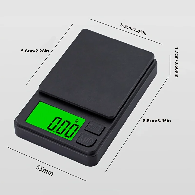 [1000g Digital Scale] Portable Precision  Digital Pocket Scale Food ScaleJewelry ScaleBacklit LCDProtective Cover Kitchen Coffee