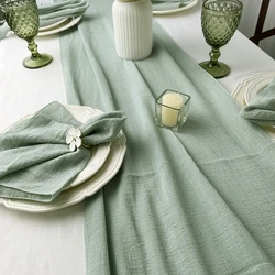 Gauze Cotton Wedding Table Runner Retro Dining Napkins Gift Kitchen Table Runners Home Christmas Party Everyday Use Table Decor
