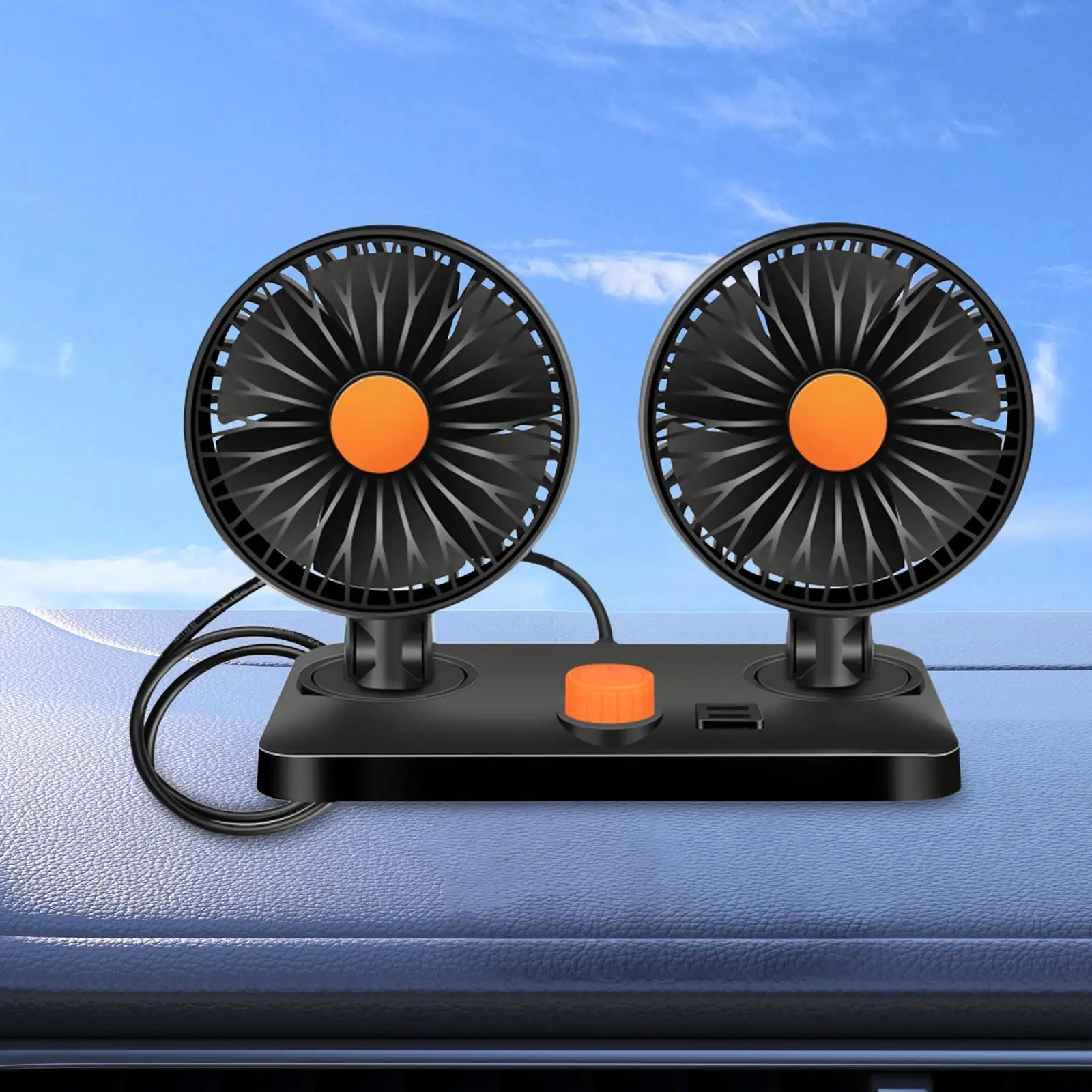 Auto Cooling Fan Rotatable Multipurpose Desk Fan for Truck Cart Boat