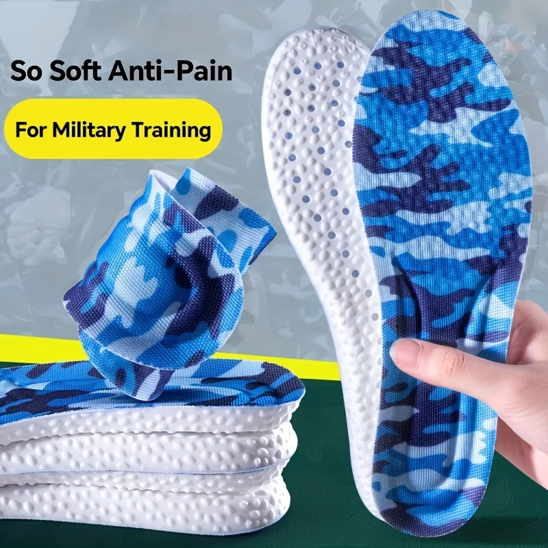 

1 пара спортивной обуви, синяя стелька, сетчатая дышащая амортизация, стелька для беговой обуви, мужская обувь, женская обувь, мягкая подушка