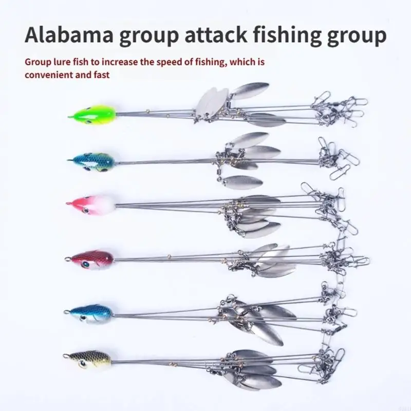 2Pcs Umbrella Fishing Lures Rig Swarms Attack Roads Runner Baits Sea Fishing Tackle for Freshwater And Saltwater Enduring 69HD