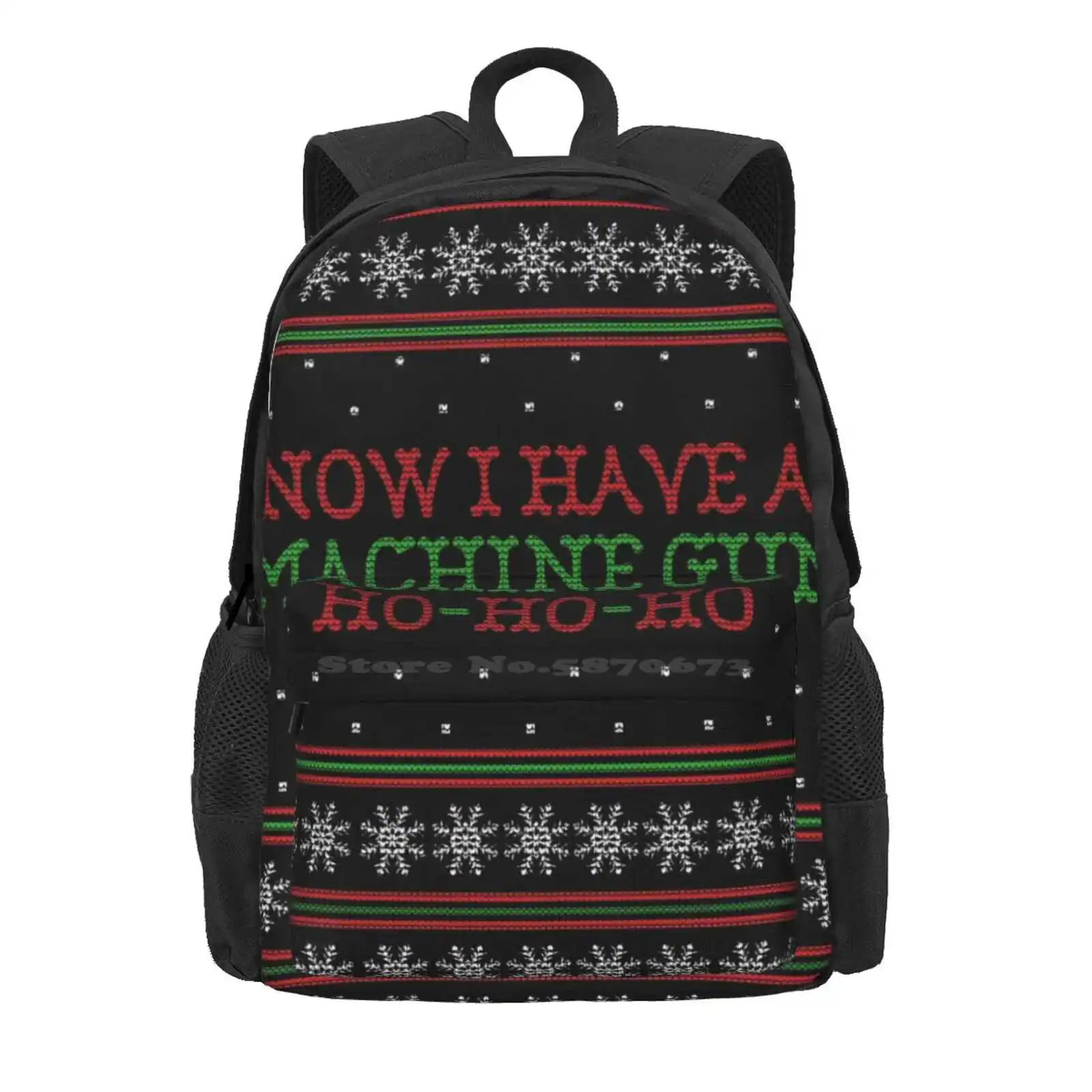 Die Hard Now I Have A Machine Gun Ugly Christmas Sweater Hot Sale Schoolbag Backpack Fashion Bags Die Hard John Mcclane