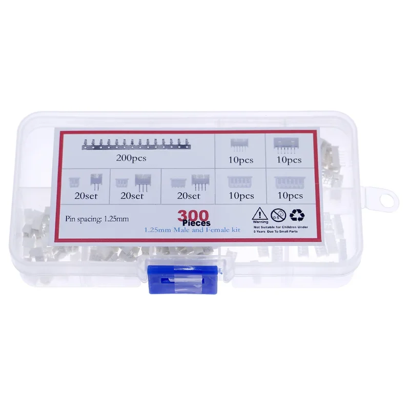 

360 pcs/lot 2p 3p 4p 5p 6 pin 1.25mm pitch terminal housing straight pin header connector wire connectors kit