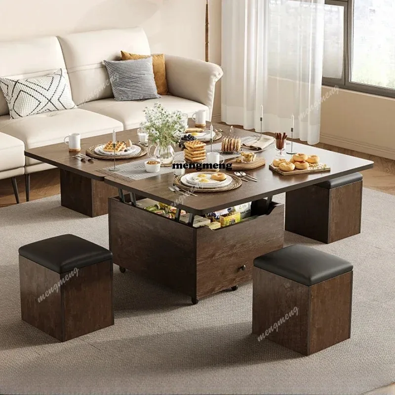 

F5822 Clear Nordic Hardcover Coffee Table Luxury Modern Design Living Room Coffee Table Folding Floor Centro Salon Furniture For