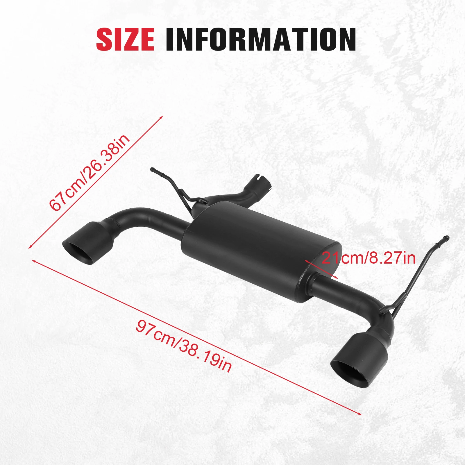 المزدوج منفذ العادم عدة قطع غيار السيارات اكسسوارات نظام كاتم الصوت العادم عدة نظام كاتم صوت ماسورة العادم ل جيب 07-18 رانجلر JK #6