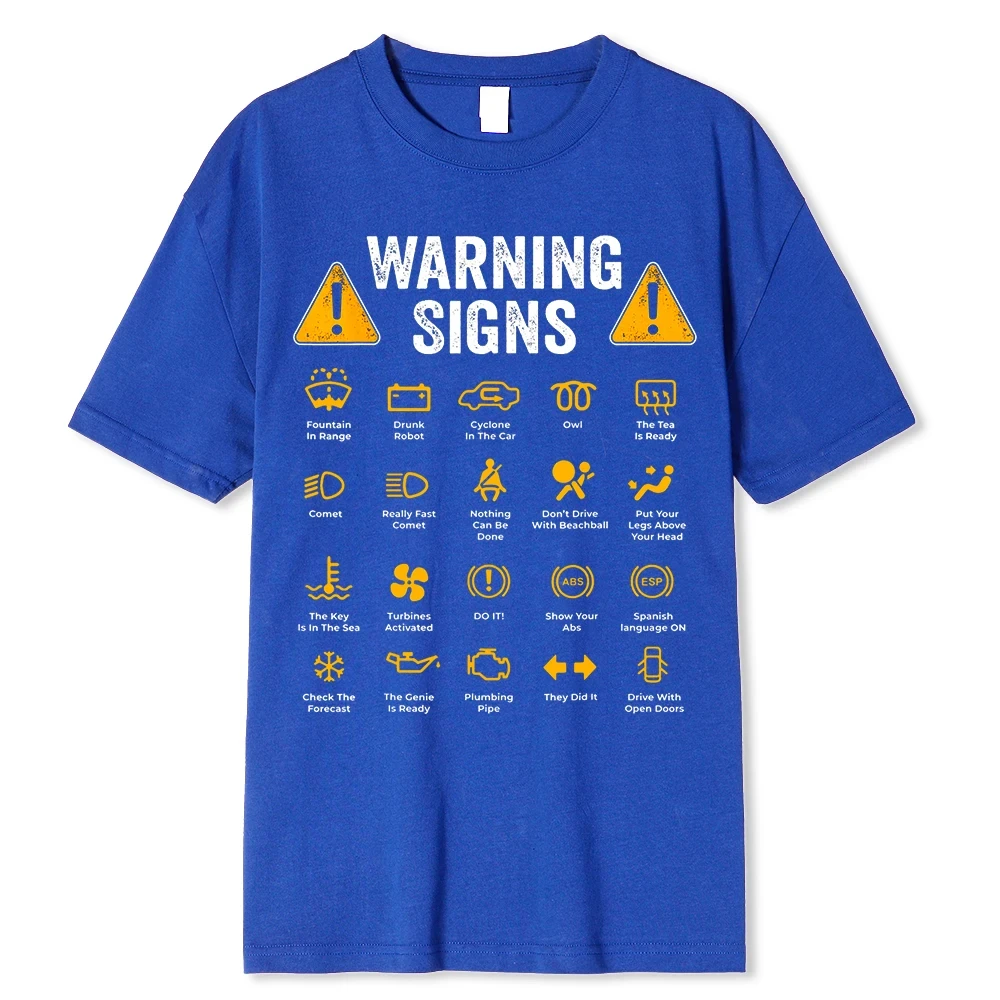 Funny Driving Warning Signs 101 Auto Mechanic Gift Driver T-Shirt Oversized Casual T Shirt Cotton Mens Tops Tees Cotton 64081