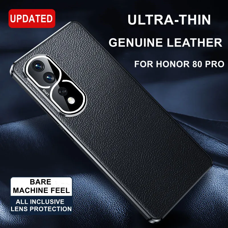 

Чехол для Honor 80 Pro из натуральной кожи, ударопрочный чехол с гальваническим покрытием для Honor 50, 70, 60, Magic 4, 3 Pro, X30, мягкий чехол