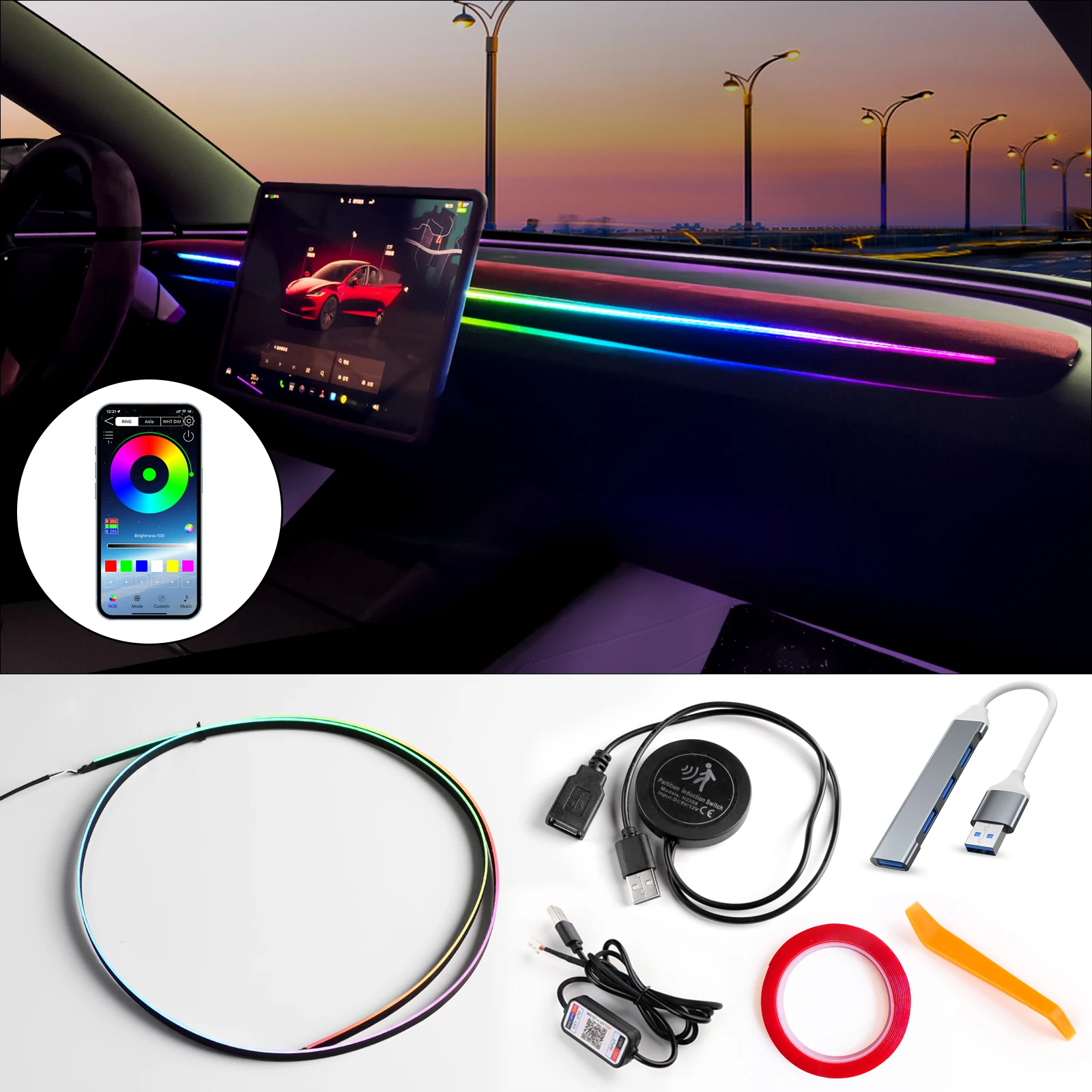 kit-de-luz-ambiente-completo-para-tesla-model-y-juniper-3-highland-202-26-controle-app-rgb-led-para-painel-Area-dos-pes-e-portas