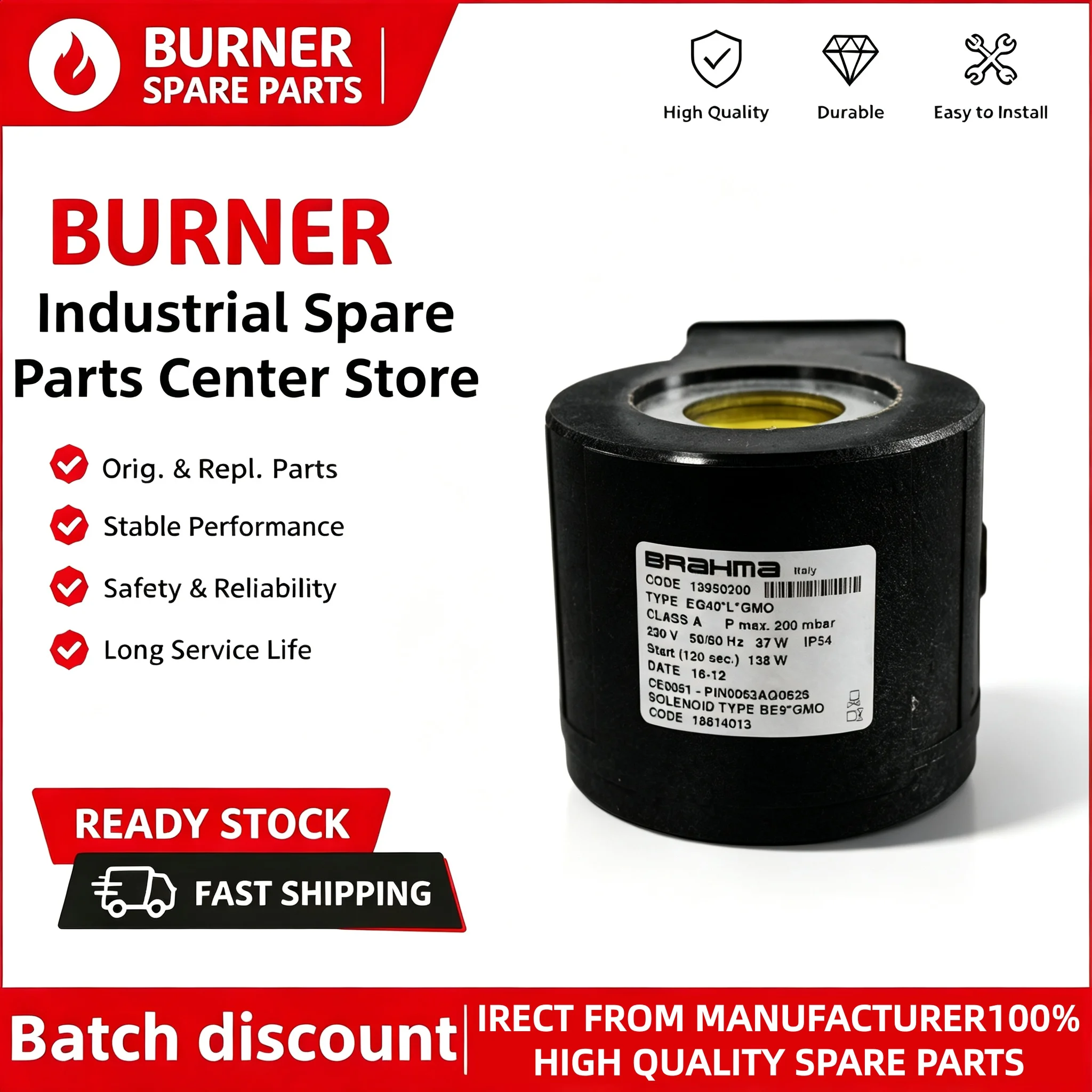 Fuel Burner Electromagnetic Coil 483824T1 EZ96T1 483541P8 EZ97T1 Compatible OEM Heating Furnace Pump Valve Accessories