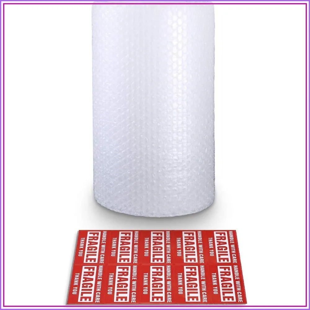 

Bubble Cushioning Wrap Rolls, 3/16" x 12" x 15' Perforated Every 12" for Packaging Shipping