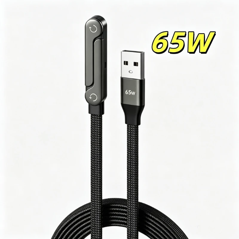65W 2-in-1 USB-C Ladekabel für iPhone 17 16Pro Max Datenkabel für Macbook Pro Schnellladekabel
