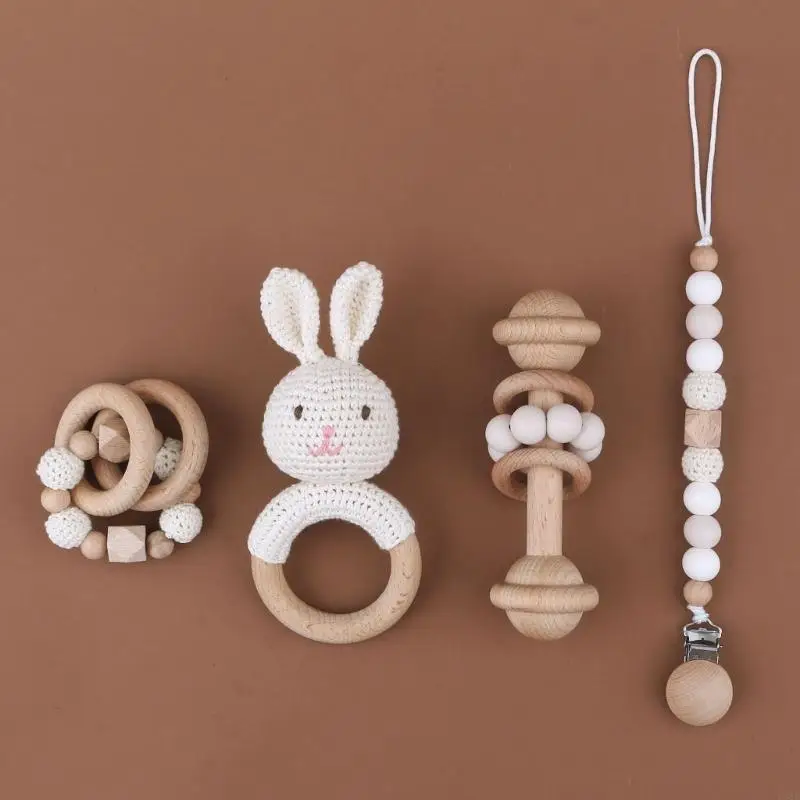 

Y88d 4pcs соски Clip Crochet Cloth Chotconttry BPA Бесплатная детская игрушка для прорезывания зубов игрушка
