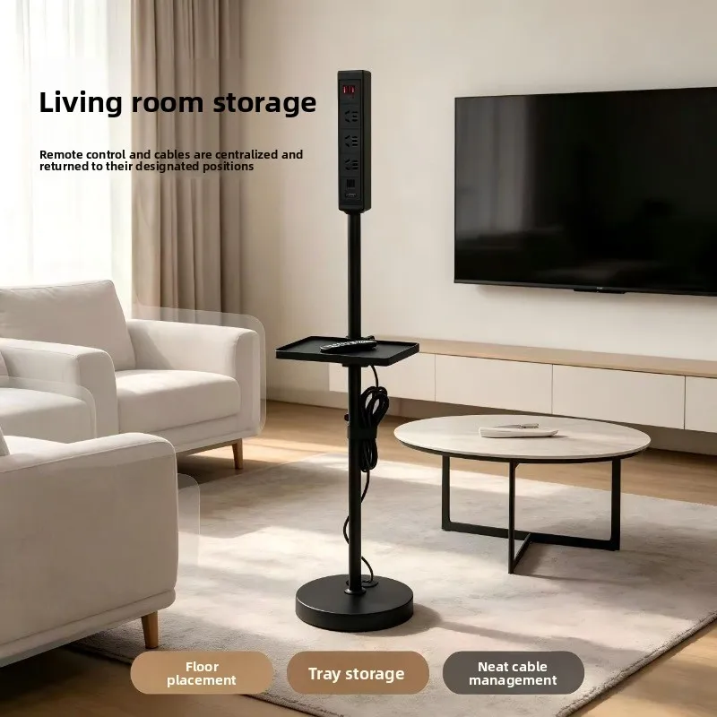 Multifunctional floor-to-ceiling home living room space movable vertical socket bedroom balcony charging station can be placed