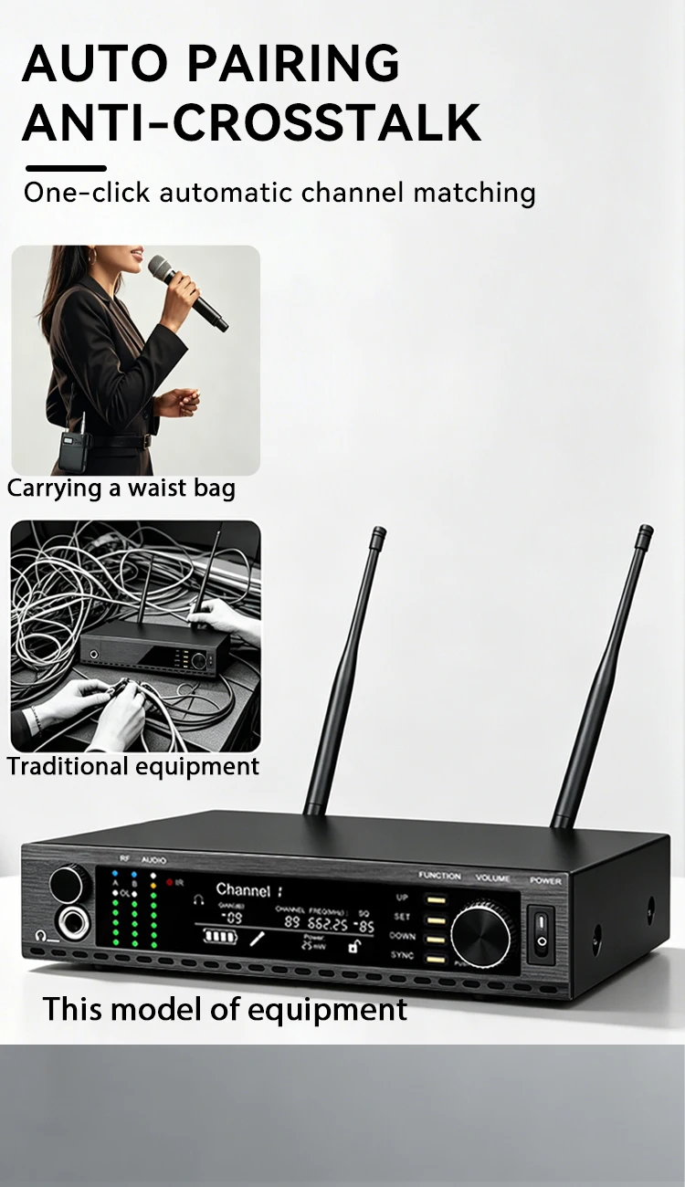 Paulkitson AD4G Drahtloses Mikrofonsystem Ksm11uhf Professionelles Einkanal-Monitor-Mikrofon für Karaoke-Auftritte – Detail 9