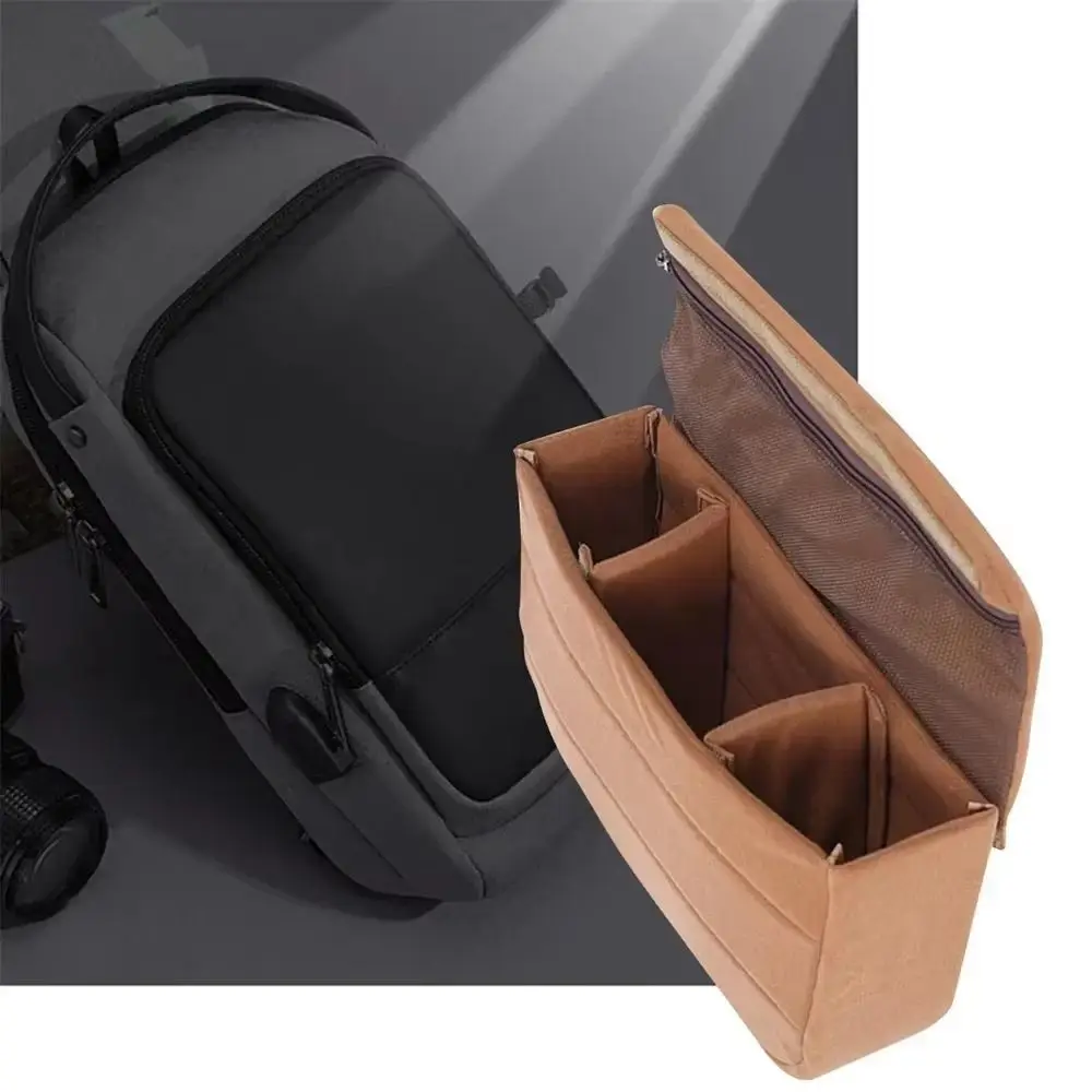 Oxford Camera Inserts Bag Super Thick Drop-Proof Insert Photography Organizer Black Multi-functional Waterproof Camera Bag