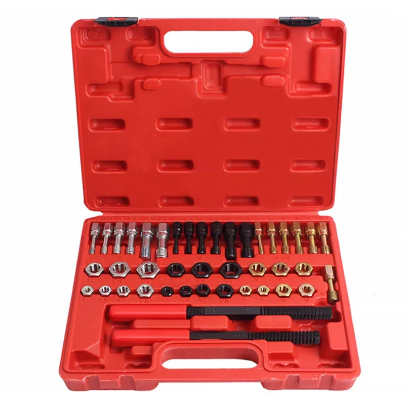 

42 piece set of damaged nuts and screws repair kit rusted screws rust removal tool tap die repair kit