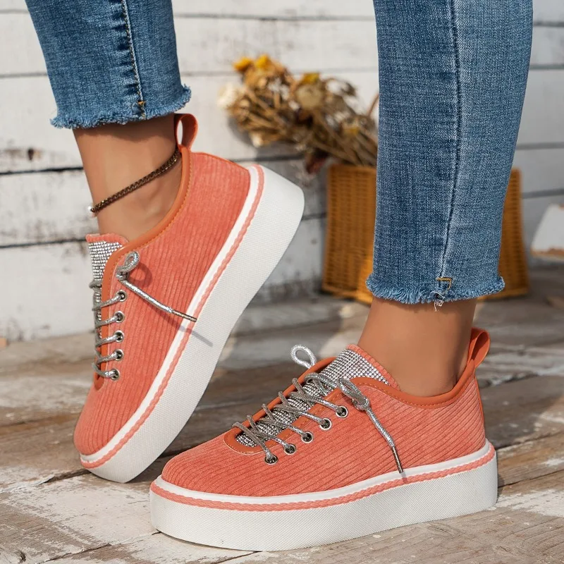 Women's Vulcanize Shoes 2024 New Casual Sneakers Fashion Lace Up Outdoor Walking Sport Shoes Plus Size 43 Zapatillas Mujer