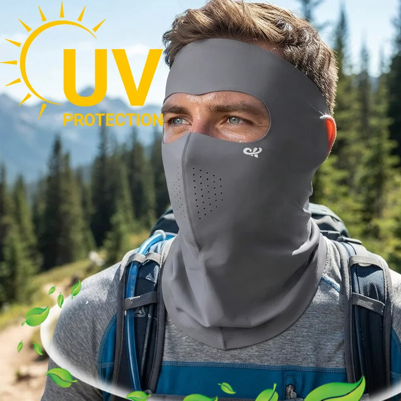 3D Eisseide Sonnenschutzmaske UPF50 Gesichts- und Nackenschutz Atmungsaktiver Kühlender Sonnenschutz für Frauen Männer Sommer Sport Radfahren