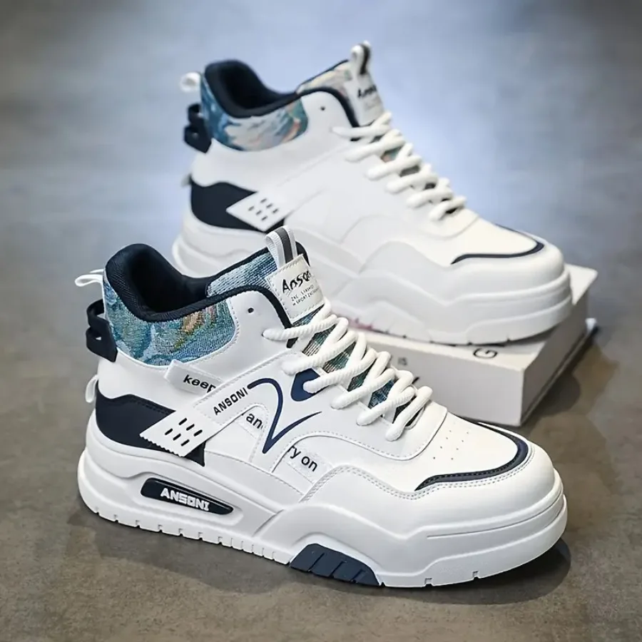 

Men's Invisible Height-Increasing Shoes 3.94inch High-Top Skate Shoes 3.15inch Hidden Height Increase Trendy Men's Casual Sport