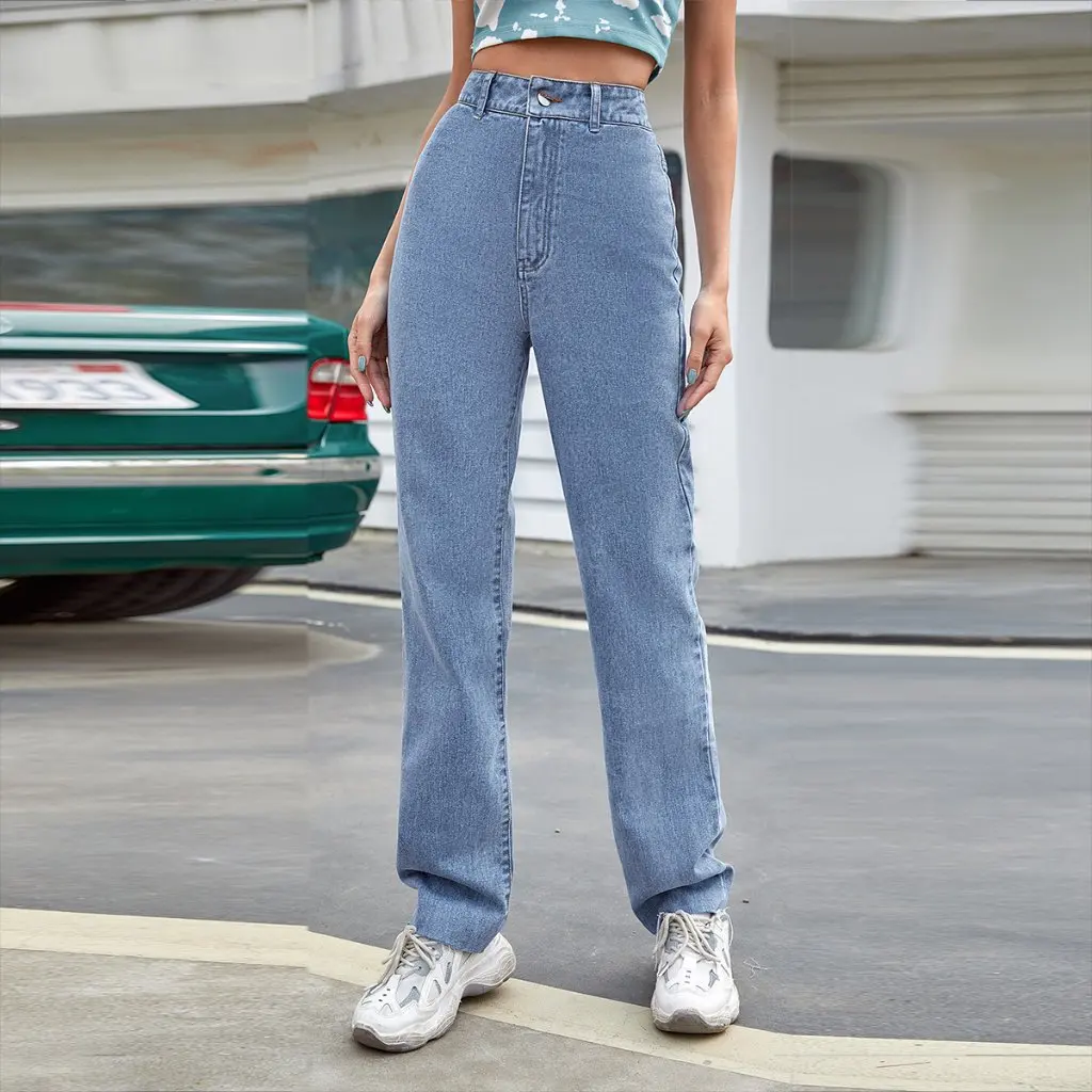 

Women's High-Waisted Straight Loose Denim Pants European And American Style Export Quality Casual Fashion by Spot-30870