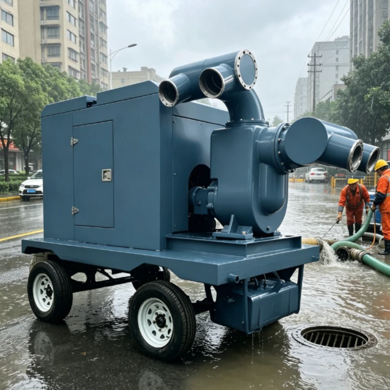 Diesel Self Priming Centrifugal Flood Control Pump Truck 8m Suction Lift For Agricultural Rice Paddy Flood Diversion Pumping