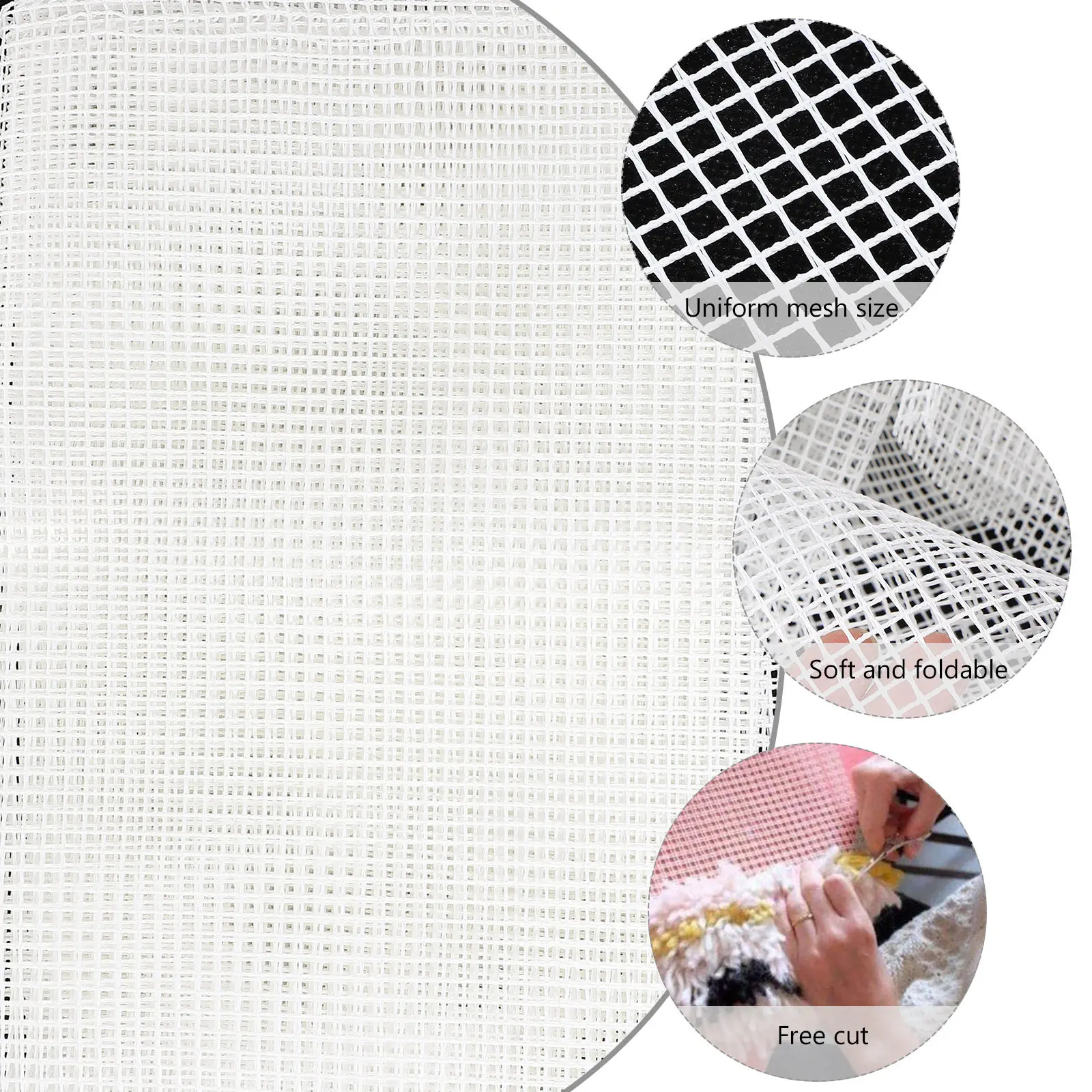 

White Blank Latch Hook Canvas Mesh Roll Premium Quality for DIY Rug Making Tapestry Embroidery Craft Accessories