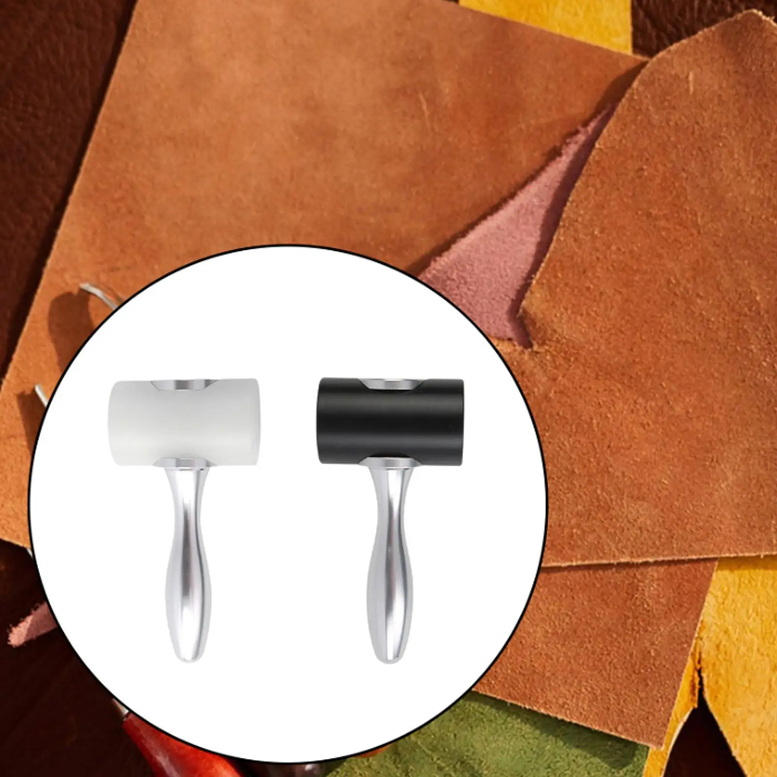 Handheld Nylon Carving Hammer Comfortable Metal Handle Cutting Mallet for Leather Craft Tools Kit
