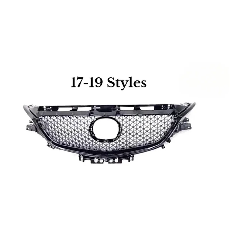 Car Accessories Primed ABS Plastic Honeycomb Front Grille Piano Black UV Treated For Atenza 2014-2019