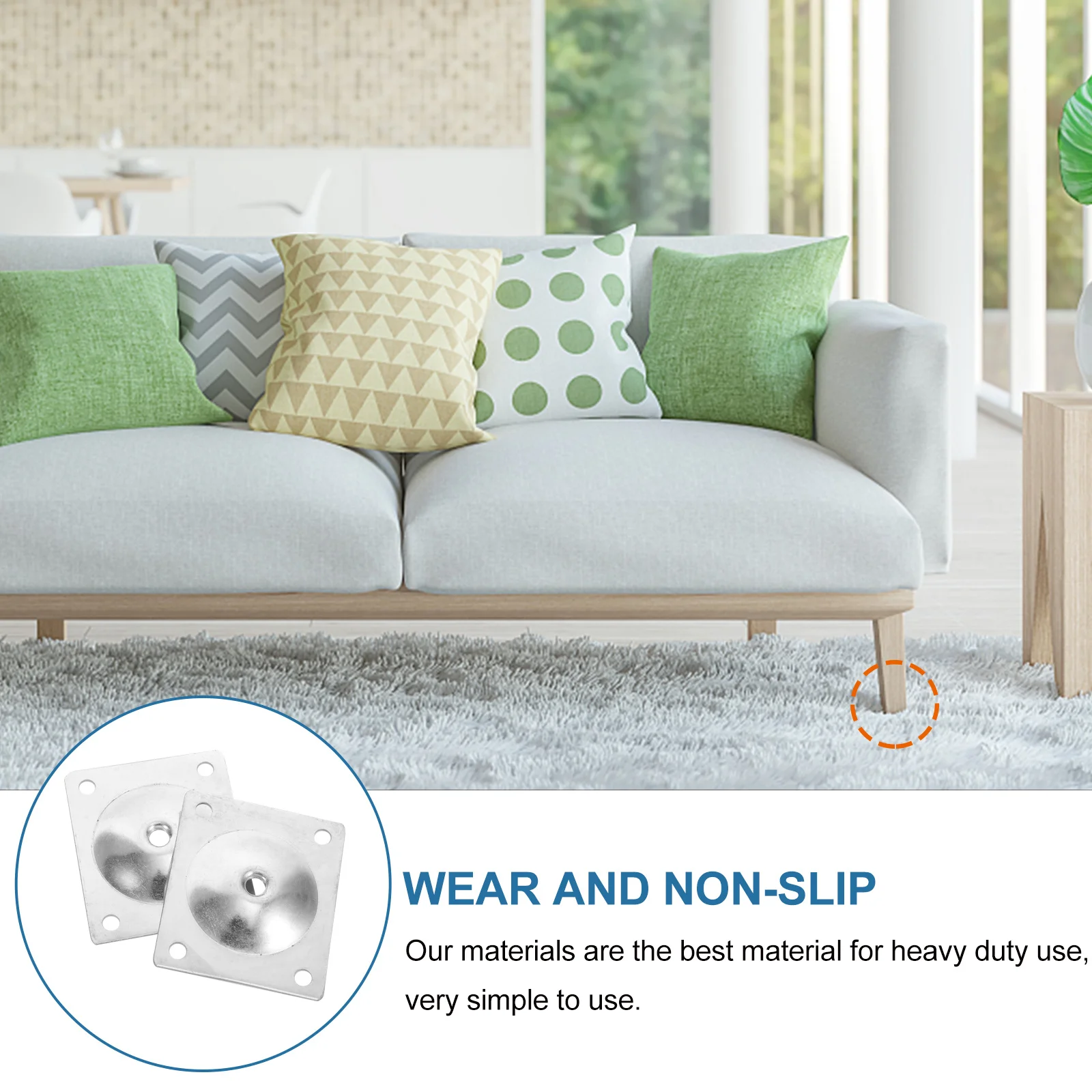 

10pcs Furniture Foot Pads Mounting Plates For Table Legs M8 Screw Aperture Zinc Plated Non-Slip Support Pad Install Film For