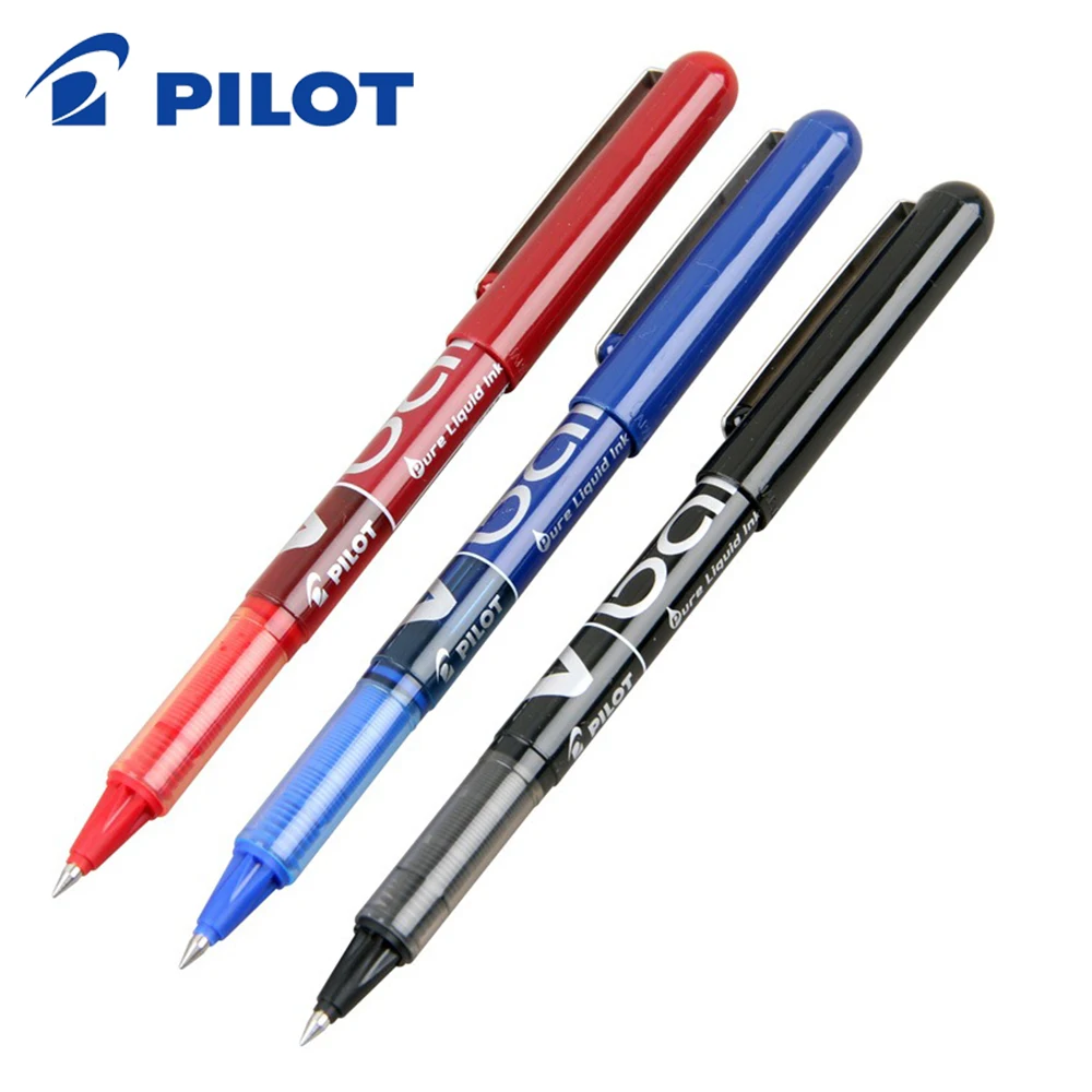 

3pcs Japan PILOT Straight Liquid Gel Pens 0.5mm BL-VB5 Bullet Head Large Capacity Black Red Blue Office Signing Pen Stationery