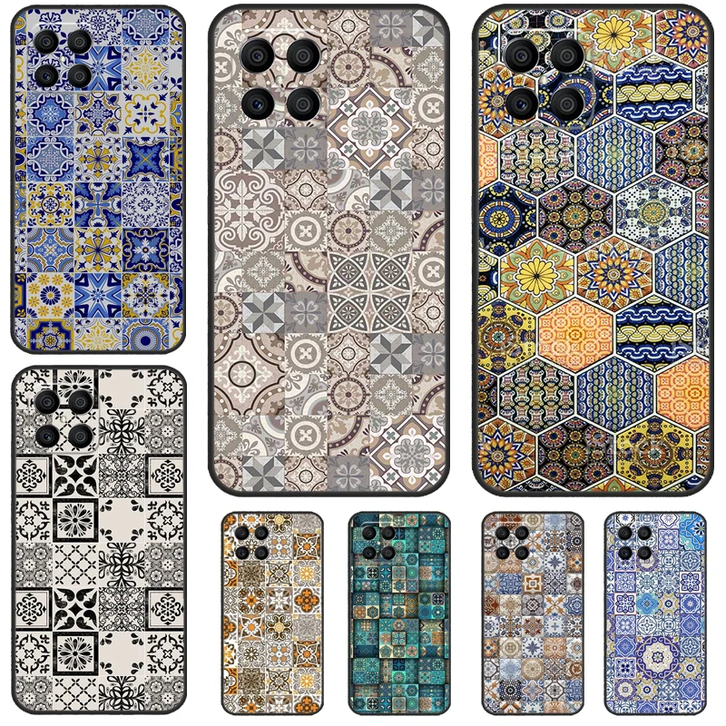 Boho Tile Mosaic Aesthetic Case For Honor 70 50 90 Lite Magic 6 5 Pro Cover For Honor X8a X9a X7a X6a X9b X8 X9 X7 8X