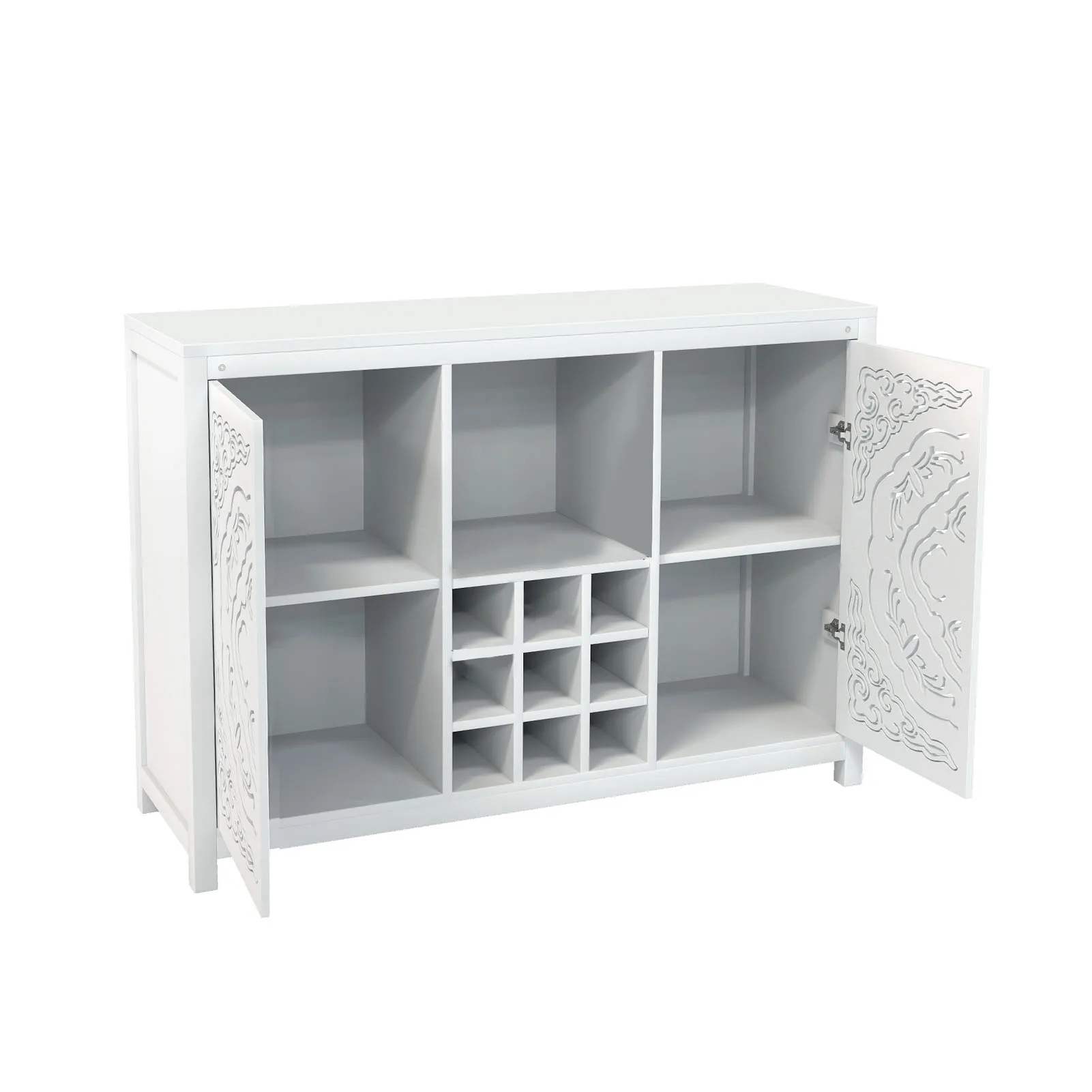 Gabinete para Bar de vino, expositor de vino ajustable, doble puerta, almacenamiento de Buffet, gabinete para licores, suministros para Bar comedor y sala de estar, 120x39x87cm